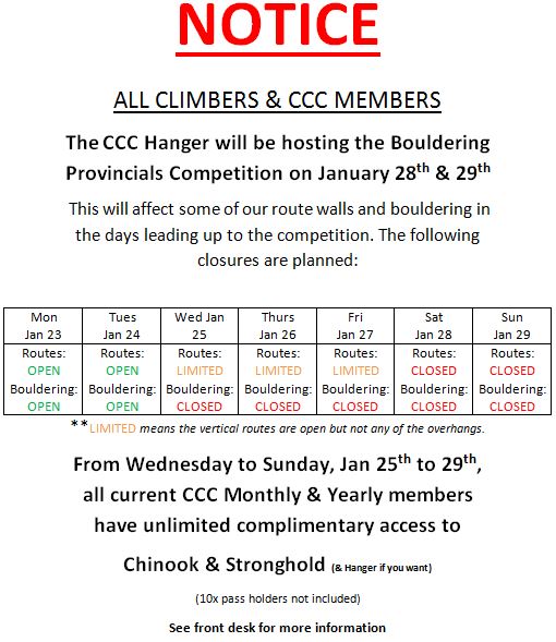 Closures Notice Provincials